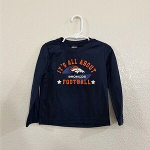 Kids Denver Broncos Navy Football Long Sleeve Tee